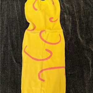 Vibrant Yellow Dress with Pink Accents